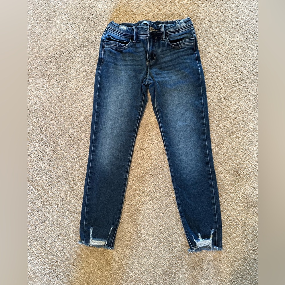 KanCan Dark Wash Distressed Ankle Skinny Jeans Mid rise